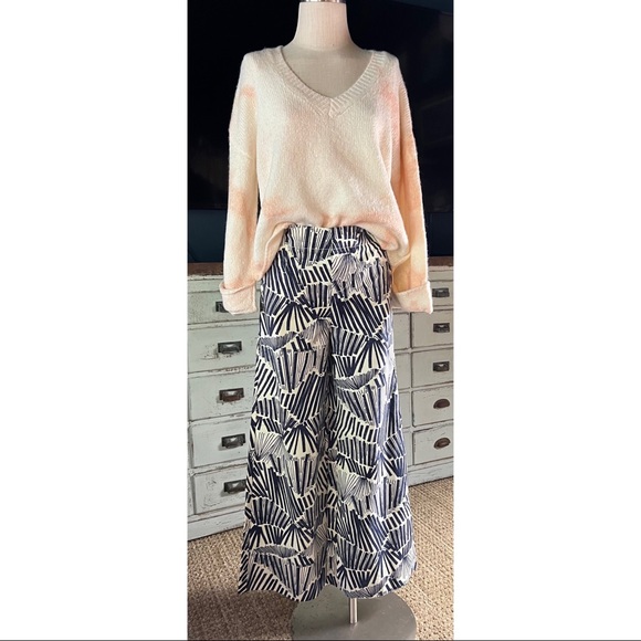 Anthropologie V-Neck Tie Dye Cream Pink Pullover Sweater S - Picture 7 of 14